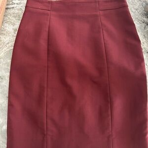 H&M Burgundy Pencil Skirt